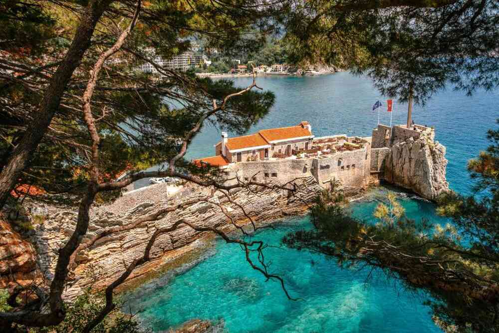 Castello fortress above the sea in Petrovac