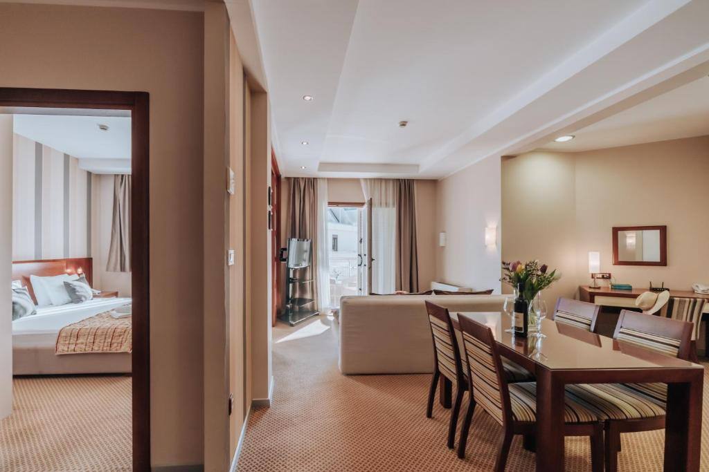 Open plan apartment with bedroom and living area