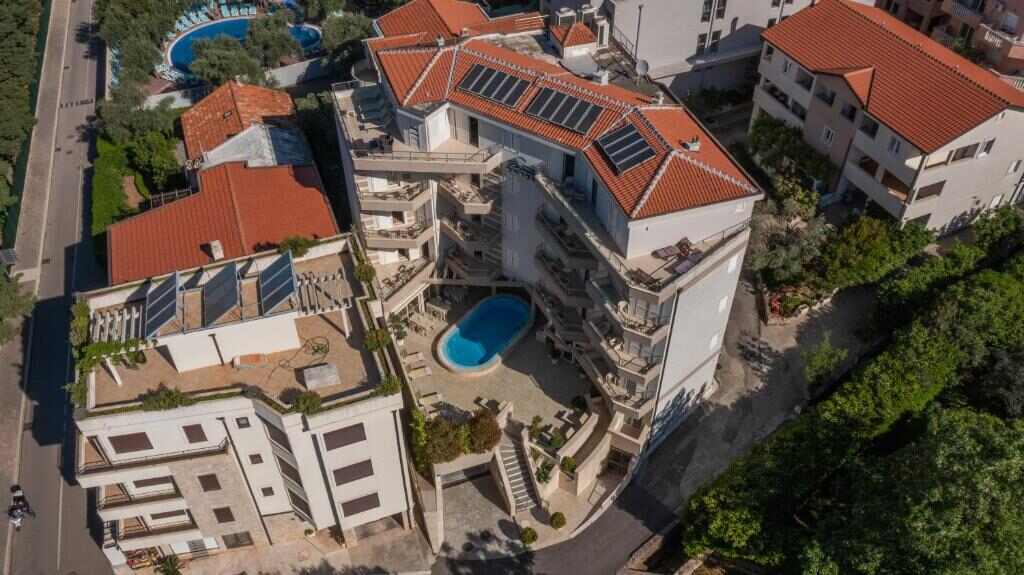 Apartments Del Mar seen from above in Petrovac